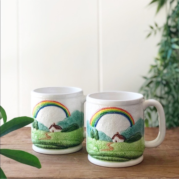 Vintage Other - Rare Vintage Pebbled Rainbow Mug Otagiri